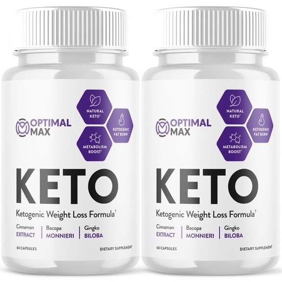 Optimal Max Keto - Ketogenic Weight Loss Formula - Energy & Focus Boosting Dietary Supplements for Weight Management & Metabolism - Advanced Fat Burn Ketones Pills - 120 Capsules (2 Pack)