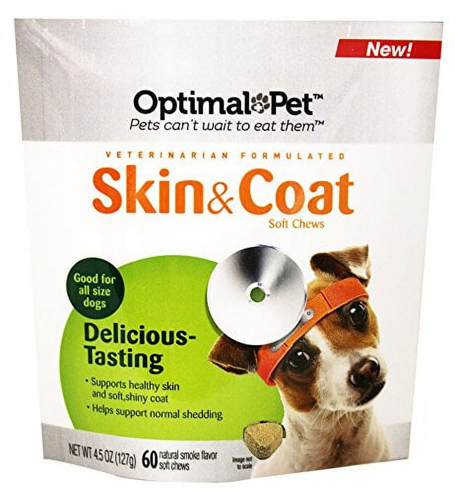 Optimal Pet Dog Skin And Coat Soft Chews 4.5 Ounce Pack of 1