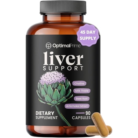 Optimal Prime Liver Cleanse Detox & Repair, Milk Thistle Supplement, Liver Detox, Liver Supplement, Liver Support, Dose for Your Liver, Artichoke Extract, Beetroot, Zinc, Choline - 90 Capsules