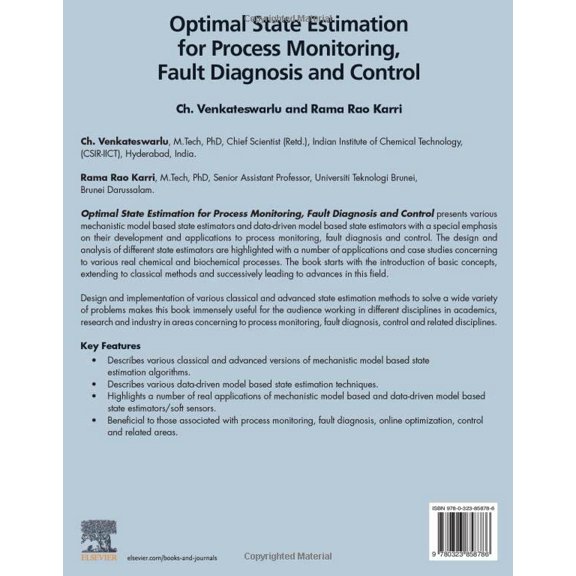 Pre-Owned Optimal State Estimation for Process Monitoring, Fault Diagnosis and Control, (Paperback)