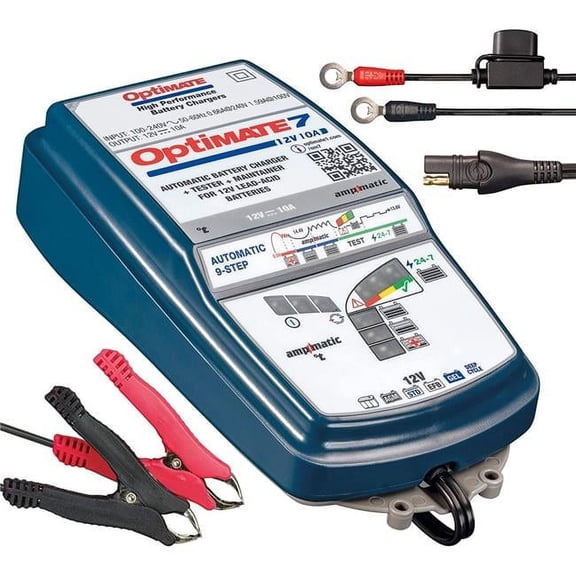 Optimate 7A Matic V2 Silver 9 Step Automatic Battery Saving Charger Tester & Maintainer