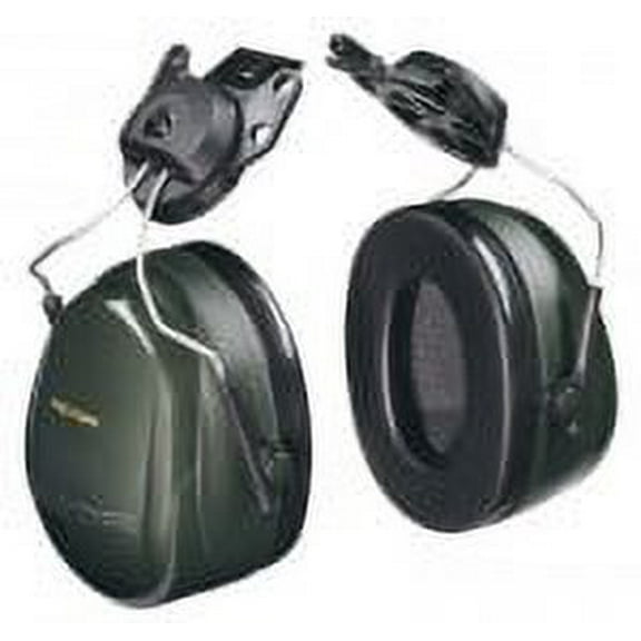 Optime 101 Earmuffs, 24 dB NRR, Dark Green, Cap Attached (2 Pack)