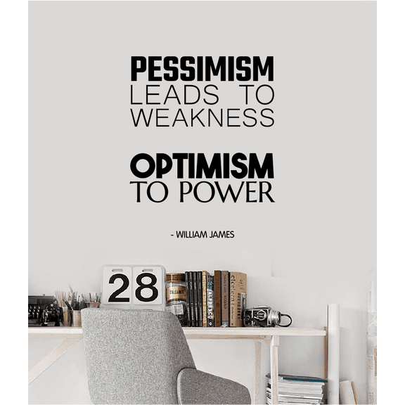 Optimism To Power James Quote Positive Life Mantra Motivation Inspiration Quotes Saying Wall Art Sticker Designs Vinyl Stickers For Home House Walls Rooms Windows Bedroom Decoration Size (10x8 inch)