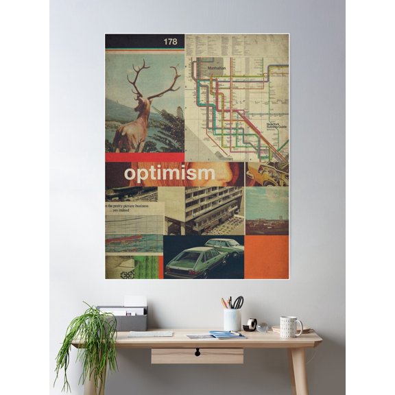 Optimism178 Poster Wall Art, Modern Wall Decor For Living Room Bedroom, 8x12 UNFRAMED