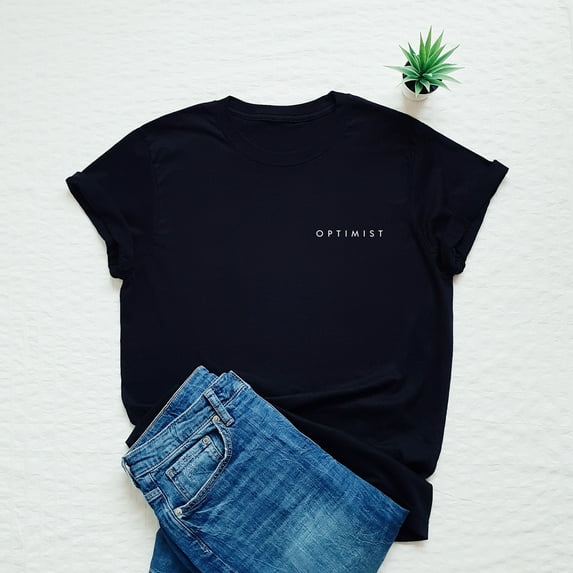 Optimist t shirt, optimistic tshirt, good vibes, be kind, positive, positivity, good energy, stay calm, love, loving, kindness, minimalist