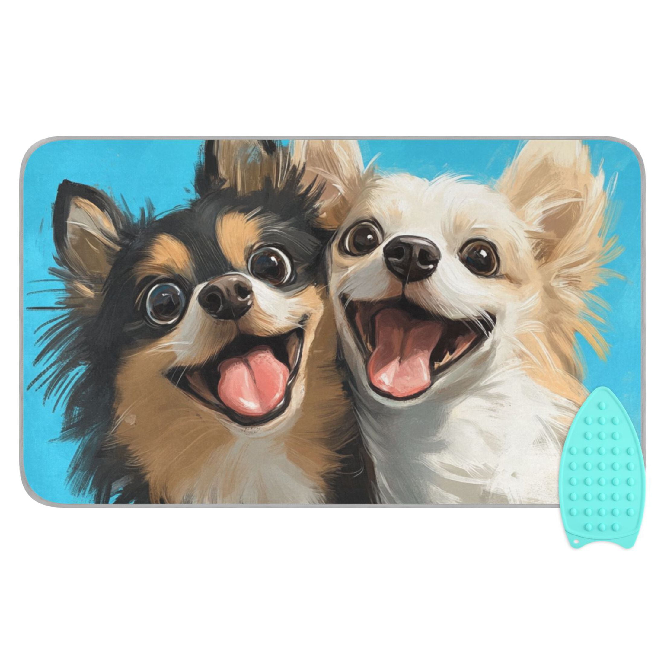 Optimistic Dogs Ironing Board Covers Heat Resistant Ironing Pad Mat Portable for Travel Washer Dryer Table