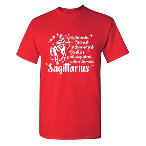 Optimistic Honest Independent Restless Philosophical Adventurous Sagittarius Sarcastic Humor Graphic Tees Gift For Mens Novelty Funny T Shirt