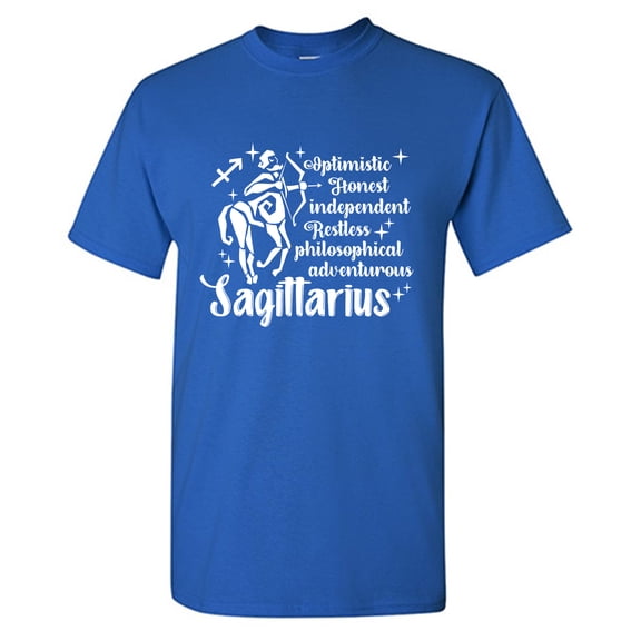 Optimistic Honest Independent Restless Philosophical Adventurous Sagittarius Sarcastic Humor Graphic Tees Gift For Mens Novelty Funny T Shirt