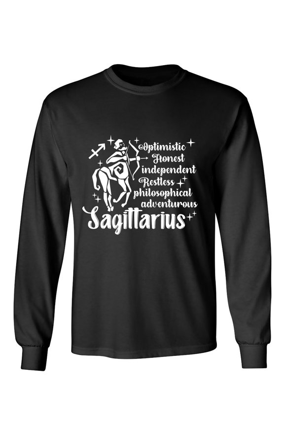 Optimistic Honest Independent Restless Philosophical Adventurous Sagittarius Sarcastic Humor Novelty Men's Long Sleeve Shirts