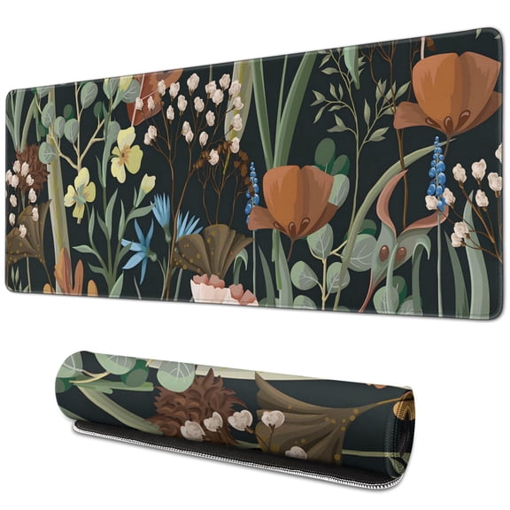 Optimized for Gaming - Wildflower Design Gaming Mouse Pad - Extra Large 31.5 × 11.8 inch, Non-Slip, Waterproof, Stitched Edges - Perfect Office Desk Pad for Keyboard & Mouse