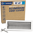 thumbnail image 1 of 18x6 Vent Cover, Aluminum Supply Wall Vent, Multi-Shutter, High Airflow [19.6" x 7.6" Face], 1 of 10