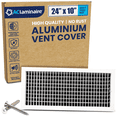 thumbnail image 1 of 24x10 Vent Cover, Aluminum Supply Wall Vent, Multi-Shutter, High Airflow [25.6" x 11.6" Face], 1 of 10