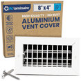 thumbnail image 1 of 8x4 Vent Cover, Aluminum Supply Wall Vent, Multi-Shutter, High Airflow [9.6" x 5.6" Face], 1 of 9