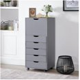 thumbnail image 1 of Optimized for Office, Craft, and Clothing Storage! Carly Tall Design 6-Drawer Gray File Cabinet on Wheels: Elevate Your Organization with Stylish Solutions! Ideal for Filing and Home Office Needs, 1 of 17