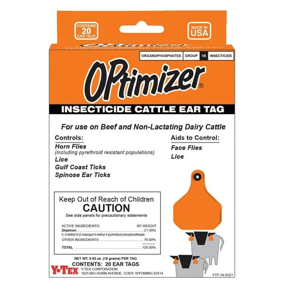 Optimizer Insecticide Cattle Ear Tag, 20/pk