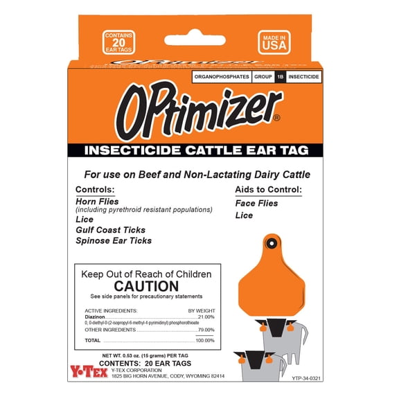 Optimizer Insecticide Cattle Ear Tag, 20/pk