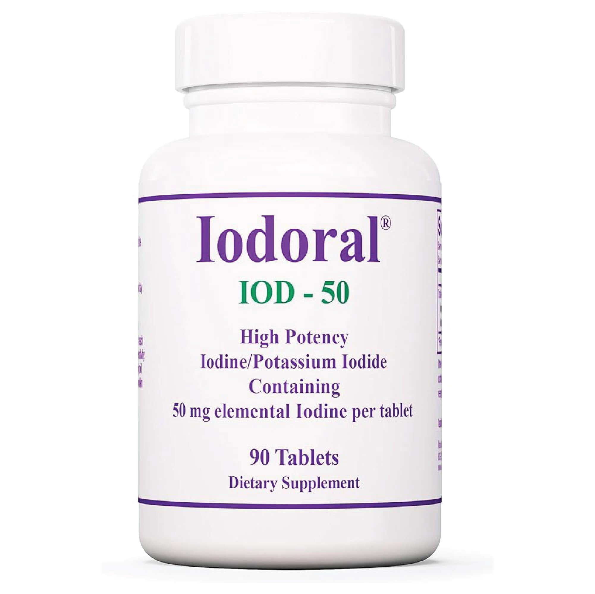 Optimox Iodoral 50 mg - Iodine & Potassium Iodide Supplement for Thyroid & Immune System Support- Non-GMO & Gluten-Free - 90 Servings - 90 Count