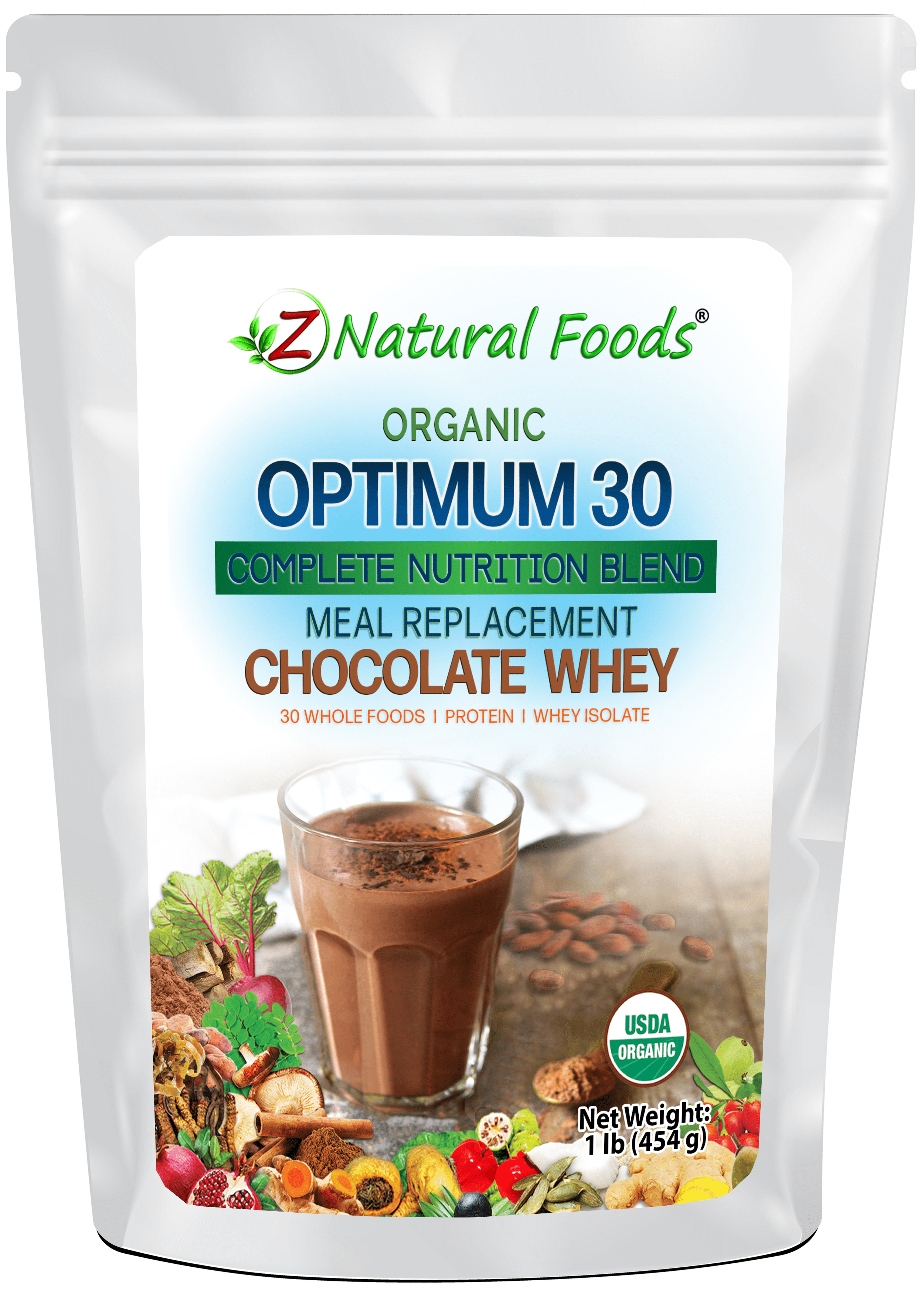 Optimum 30 Organic Chocolate Whey Meal Replacement Powder