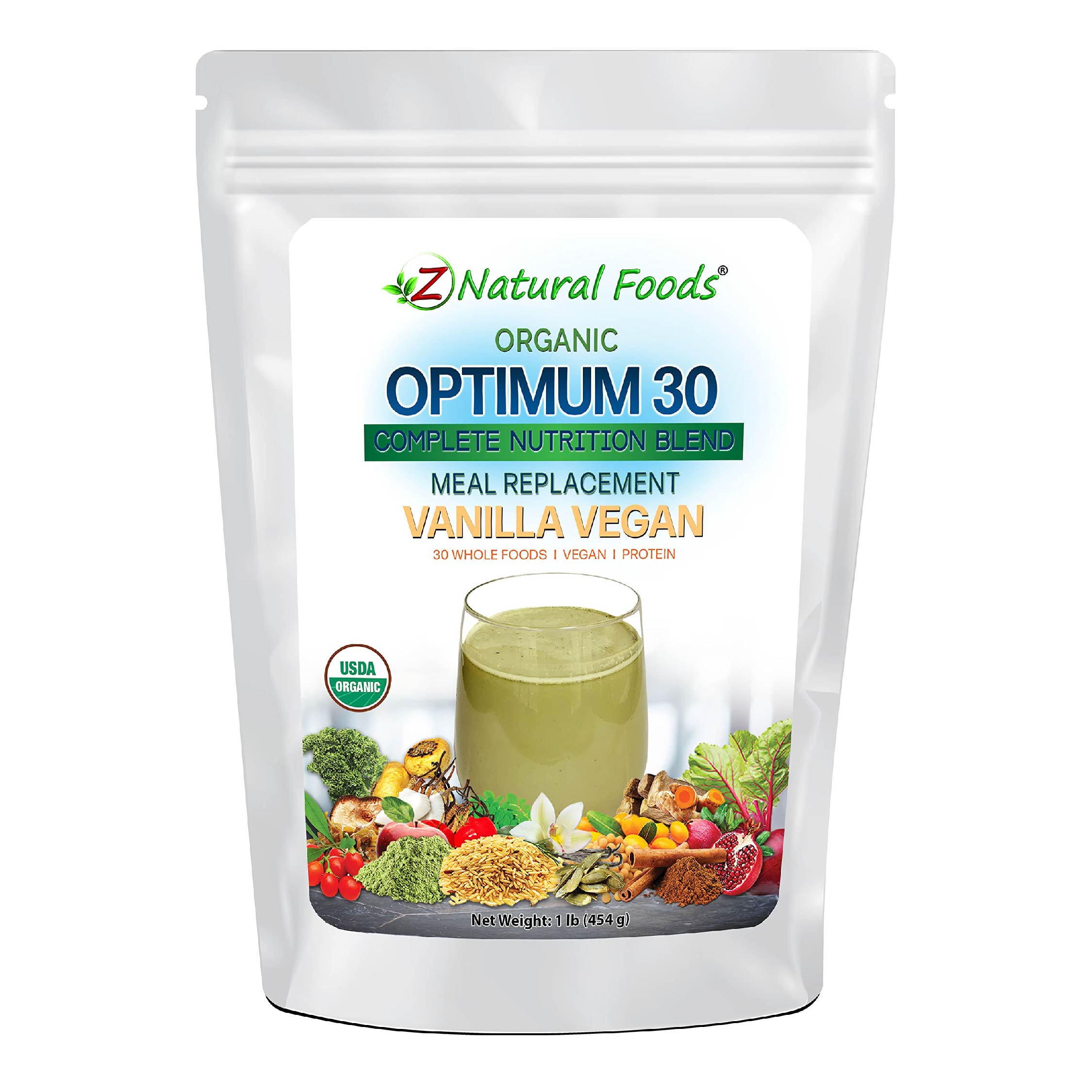 Optimum 30 Organic Vanilla Vegan Meal Replacement Powder - Walmart.com