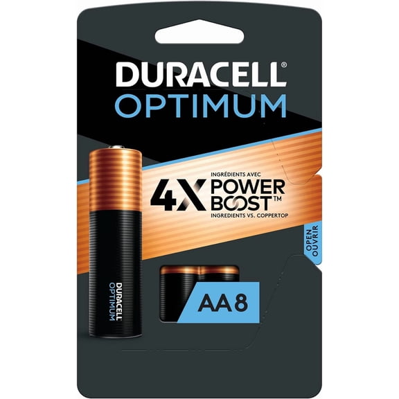 Optimum AA Batteries with Power Boost Ingredients, 8 Count Pack Double A Battery Long-lasting Power, All-Purpose Alkaline for Household and Office Devices