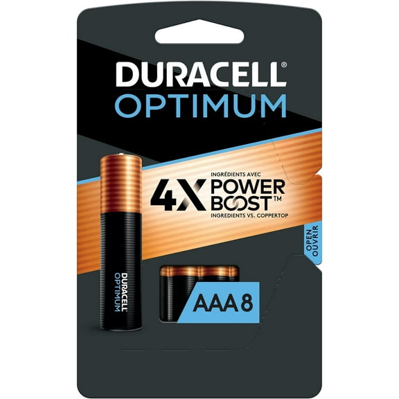 Optimum AAA Batteries with Power Boost Ingredients, 8 Count Pack Triple A Battery with Long-lasting Power, All-Purpose Alkaline AAA Battery for Household and Office Devices