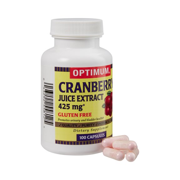 Optimum Cranberry Juice Extract Capsules, 425 mg, 100 Count