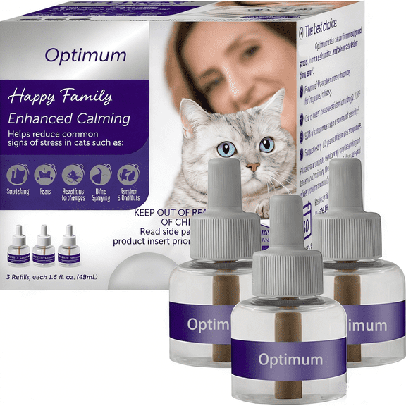 Optimum, Enhanced Cat Calming Refills for Pheromone Diffuser 180-Day Refill – 3 Pack