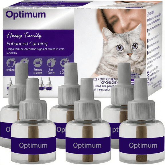 Optimum, Enhanced Cat Calming Refills for Pheromone Diffuser 180-Day Refill – 6 Pack