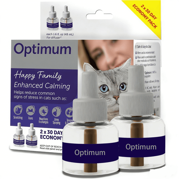 Optimum, Enhanced Cat Calming Refills for Pheromone Diffuser 30-Day Refill – 2 Pack