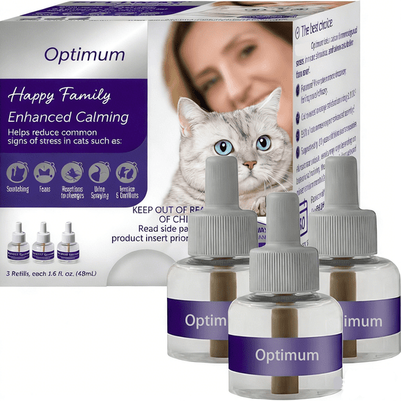 Optimum, Enhanced Cat Calming Refills for Pheromone Diffuser 30-Day Refill  3 Pack