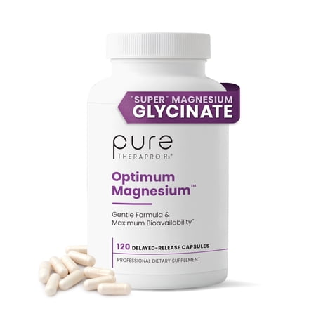 Optimum Magnesium™ - Magnesium Lysinate Glycinate Chelate Supplement, Di-Magnesium Malate Supplement by Pure TheraPro Rx - 120 Vegan Capsules