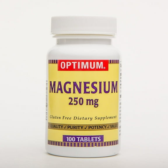 Optimum Magnesium Tablets, 250 mg, 100 Count