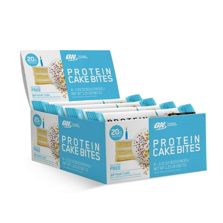 Optimum Nutrition Cake Bites, Birthday Cake, 20g Protein, 9 Ct