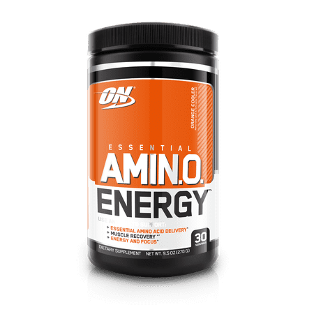 Optimum Nutrition Amino Energy Pre Workout + Essential Amino Acids Powder, Orange Cooler, 30 Servings