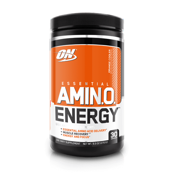 Optimum Nutrition Amino Energy Pre Workout + Essential Amino Acids Powder, Orange Cooler, 30 Servings