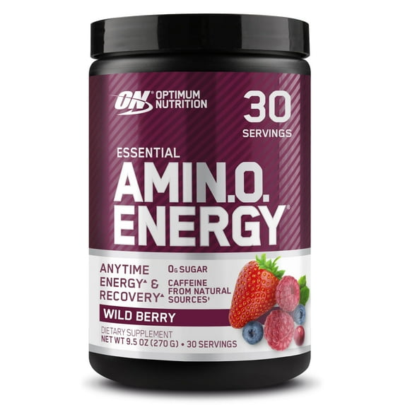 Optimum Nutrition, Essential Amino Energy Powder, Wild Berry, 9.5 oz, 30 Servings