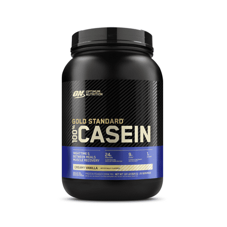 Optimum Nutrition Gold Standard 100% Casein Protein Powder, Vanilla, 24g Protein, 2 Lb
