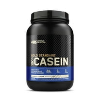 Optimum Nutrition Gold Standard 100% Casein Protein Powder, Cookies & Cream, 24g Protein, 2 Lb