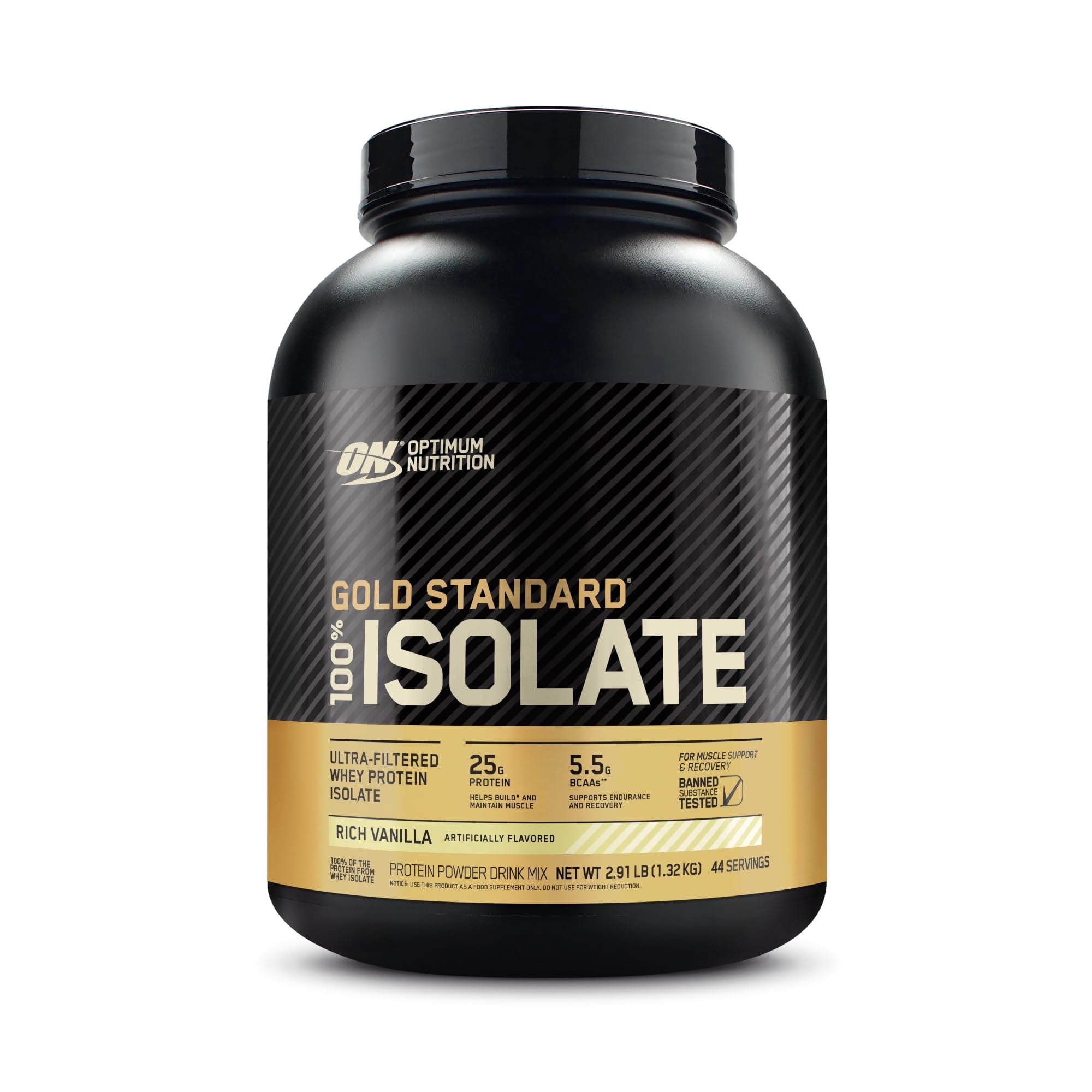 Optimum Nutrition, Gold Standard 100% Isolate, Rich Vanilla, 2.91 lbs ...