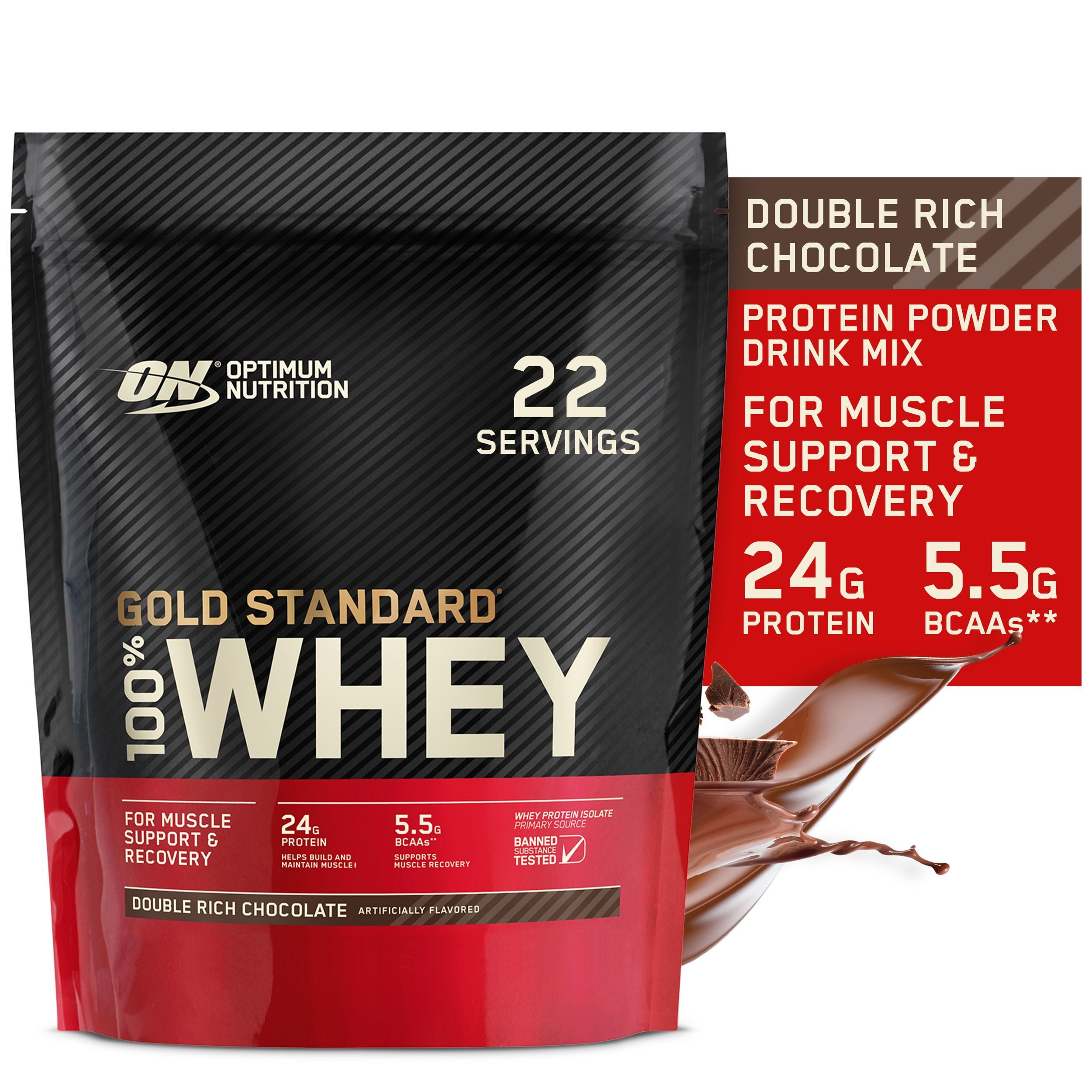 Optimum Nutrition Gold Standard Protein Powder Drink Mix 100 Whey Double Rich Chocolate 1 47 Lb