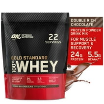 Optimum Nutrition Gold Standard 100% Whey, Double Rich Chocolate, Protein Powder, 22 Servings