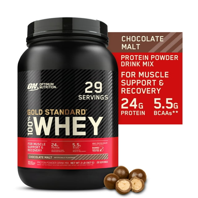 Optimum Nutrition, Gold Standard 100 Whey Protein Powder, 24 g Protein