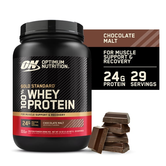 Optimum Nutrition Gold Standard 100% Whey Protein Powder, Chocolate Malt, 24g Protein, 2 LB