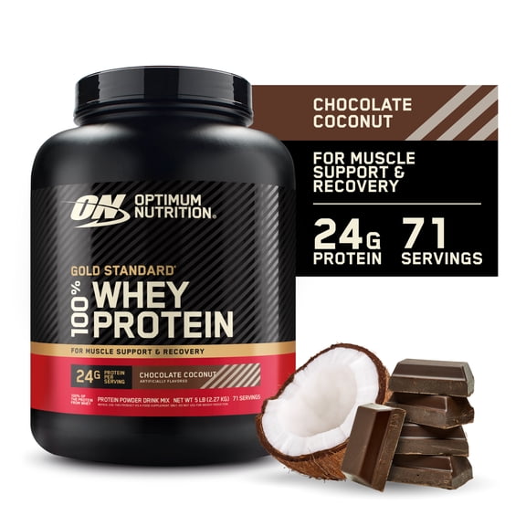 Optimum Nutrition, Gold Standard 100% Whey Protein Powder, Chocolate Coconut, 5 lb, 71 Servings