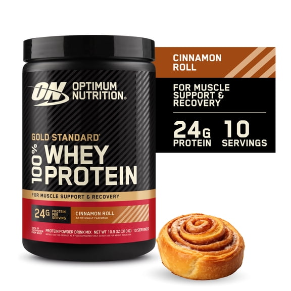 Optimum Nutrition Gold Standard 100% Whey Protein Powder, Cinnamon Roll, 10 Servings