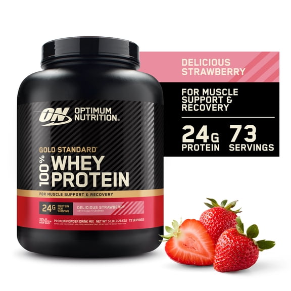 Optimum Nutrition 100% Whey Gold, Strawberry, 5lb