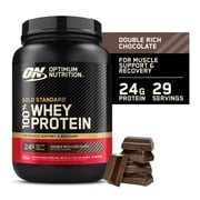 Optimum Nutrition Gold Standard 100% Whey Protein Powder, Double Rich Chocolate, 24g Protein, 2 Lb