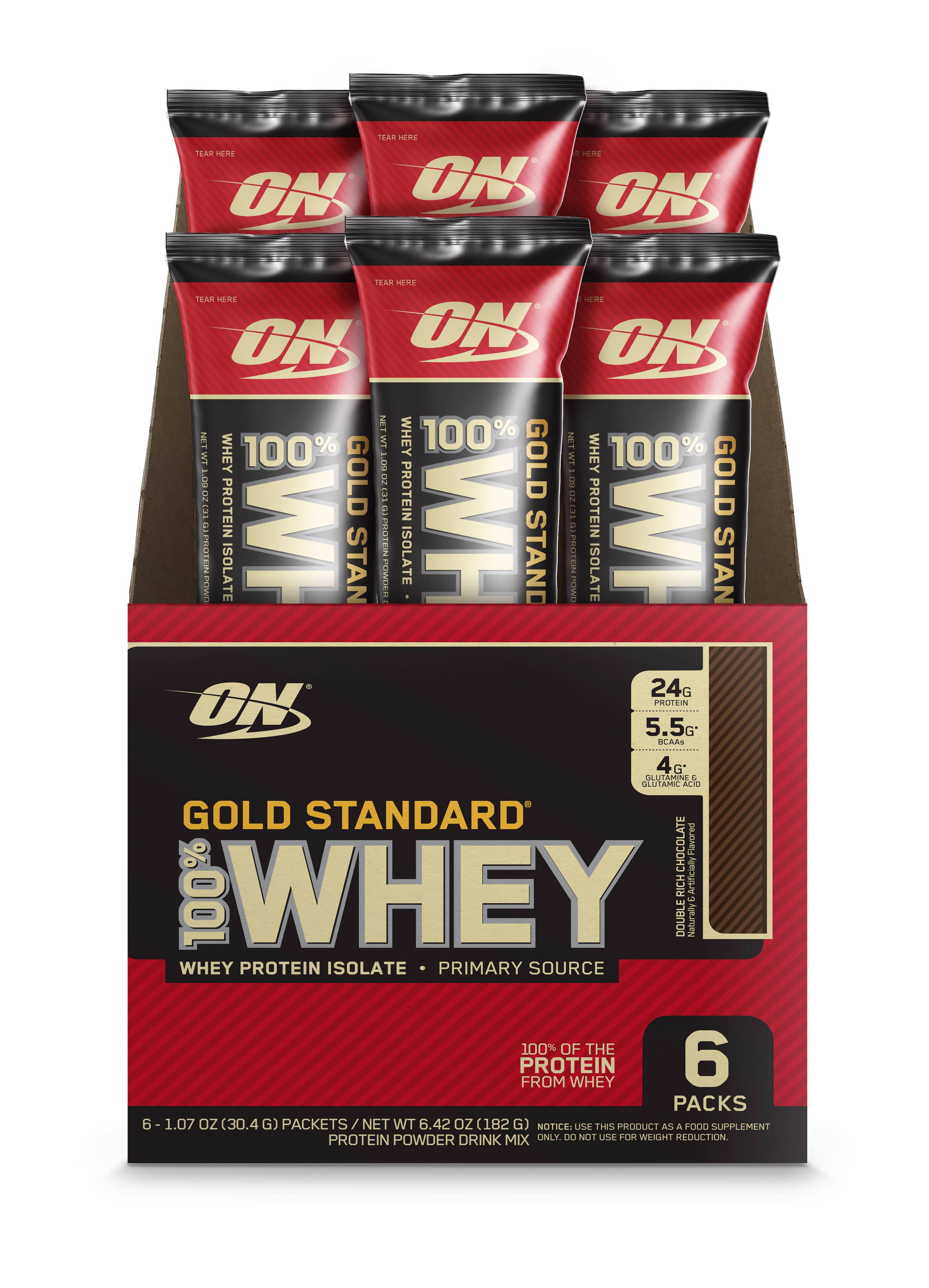 Optimum Nutrition Gold Standard 100 Whey Protein Powder, Double Rich Chocolate, 24g Protein