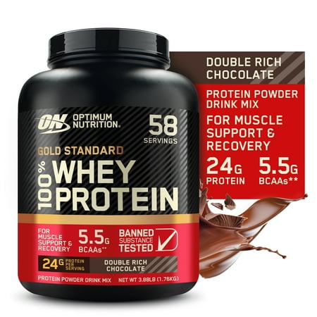 Optimum Nutrition, Gold Standard 100% Whey Protein Powder, Double Rich Chocolate, 58 Servings