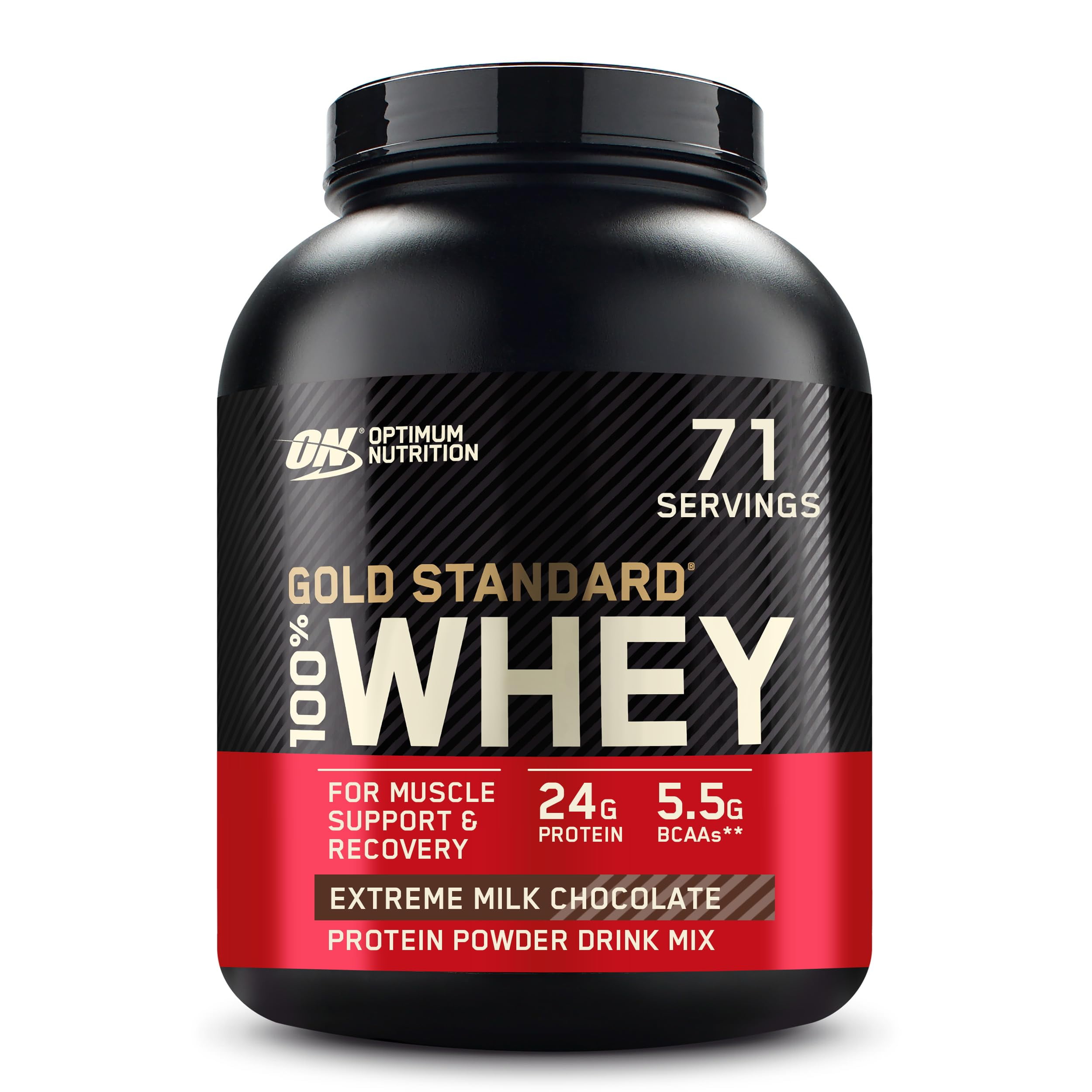 Optimum Nutrition Gold Standard 100% Whey Protein Powder, Extreme Milk Chocolate, 24g Protein, 5 LB